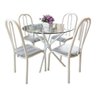 Conjunto Mesa Amazônia Redonda Vidro 04 Cadeiras Branca Aço Quality - 1