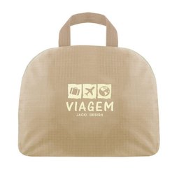 Mochila Dobrável para Viagem Estampa Lisa Jacki Design Creme - 2