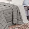 Kit Edredom Cinza Queen + Cortina Cinza Mônaco para varão de 3 Metros Simples - 5