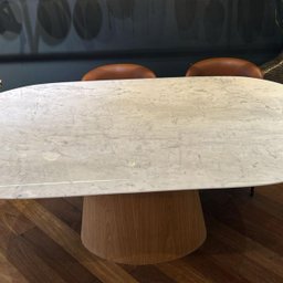 Mesa de Jantar Oblongo 198x122 Cm Freijó Tampo Mármore Branco Extra - 5
