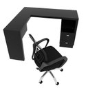 Ver imagem 3 de Kit 2 Peças com Escrivaninha em L 2 Gavetas Me4129 e Cadeira de Escritório Diretor Tela Mesh Tok 3310