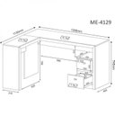 Ver imagem 7 de Kit 2 Peças com Escrivaninha em L 2 Gavetas Me4129 e Cadeira de Escritório Diretor Tela Mesh Tok 3310