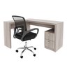 Kit 2 Peças com Escrivaninha em L 2 Gavetas Me4129 e Cadeira de Escritório Diretor Tela Mesh Tok 3310 - 5