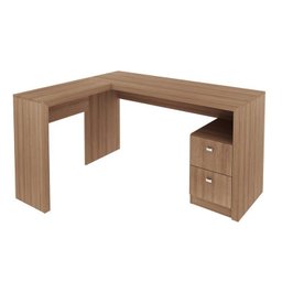 Kit 2 Peças com Escrivaninha em L 2 Gavetas Me4129 e Cadeira de Escritório Diretor Tela Mesh Tok 3310 - 7