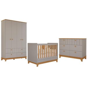Quarto de Bebê 3 Peças Permóbili Biscoito - Fendi/nature
