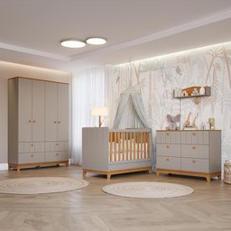 Quarto de Bebê 3 Peças Permóbili Biscoito - Fendi/nature - 2