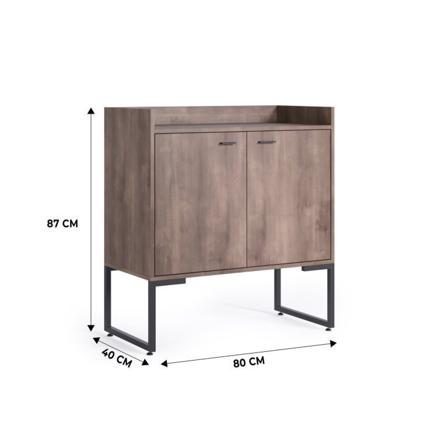 Escrivaninha 120cm 1 Gaveta com Armário para Escritório Baixo 2 Portas Industrial Iron - 12