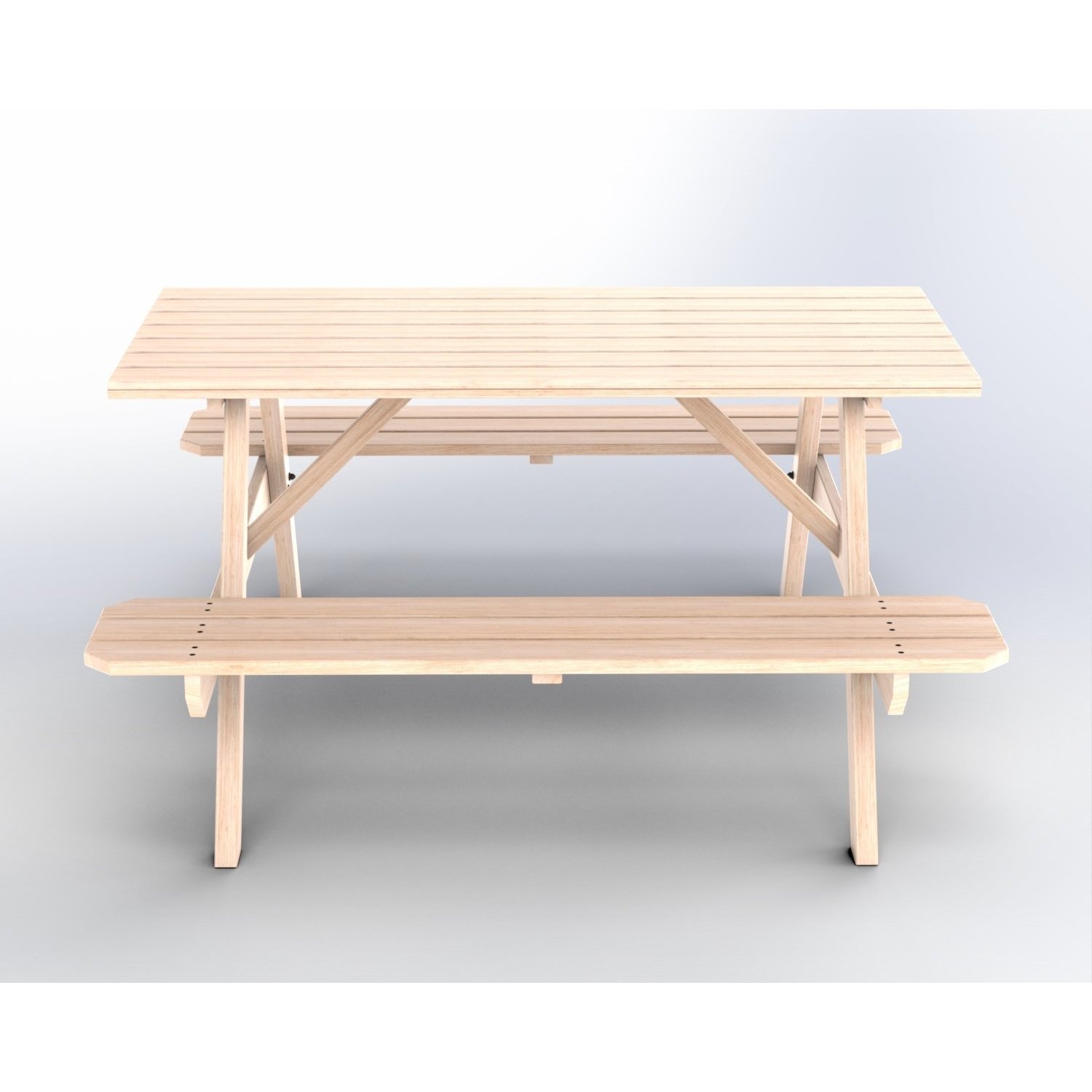 Mesa Picnic Madeira Maciça 140cm X 70cm - 5