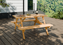 Ver imagem 1 de Mesa Picnic Madeira Maciça 140cm x 70cm Rosa/Marrom