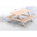 Ver imagem 3 de Mesa Picnic Madeira Maciça 140cm x 70cm Rosa/Marrom