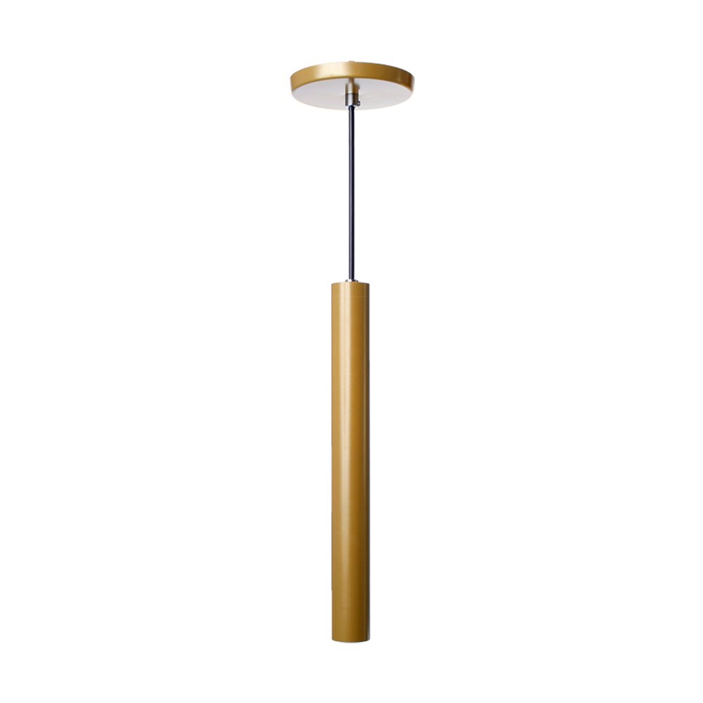 Kit 5 Pendente Luminária Tubo Dourado Fosco 30 Cm - 2