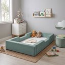 Ver imagem 2 de Berço Montessoriano em Suede com Espuma D28 e Toque Macio para Mais Conforto - Erva Doce