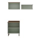 Ver imagem 3 de Kit Área de Serviço Balcão 2 Portas e Armário Aéreo 100% MDF Acquaflex Verde/Mint/Ébano Fosco