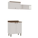 Ver imagem 2 de Kit Área de Serviço Acquaflex 100% MDF com Armário, Balcão e Nicho com Metalon Branco/Ébano