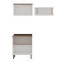 Ver imagem 3 de Kit Área de Serviço Acquaflex 100% MDF com Armário, Balcão e Nicho com Metalon Branco/Ébano