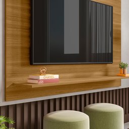 Painel para Tv até 50 Polegadas 1 Prateleira Columbia Espresso Móveis - 8