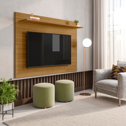 Painel para Tv até 50 Polegadas 1 Prateleira Columbia Espresso Móveis - 1