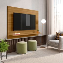 Painel para Tv até 50 Polegadas 1 Prateleira Columbia Espresso Móveis - 9