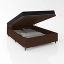 Ver imagem 2 de Cama Box Baú Casal 138 Sintético Marrom com Colchão de Espuma D20 - Tampo Preto 12cm