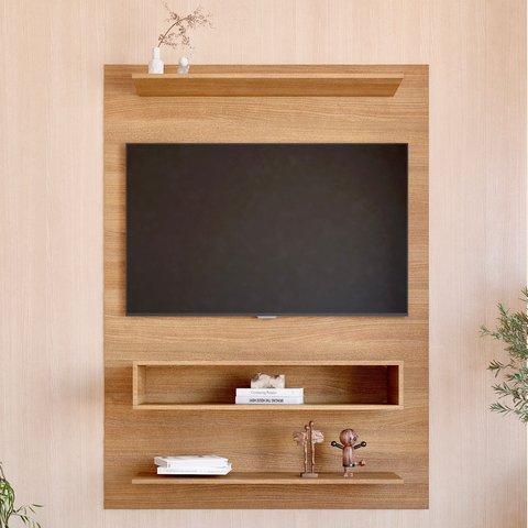 Painel para TV até 50 Polegadas 115CMX157,5cm 1 Nicho Boulevard Yescasa Marrom