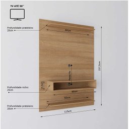 Painel para Tv até 50 Polegadas 1 Nicho Boulevard Yescasa - 3
