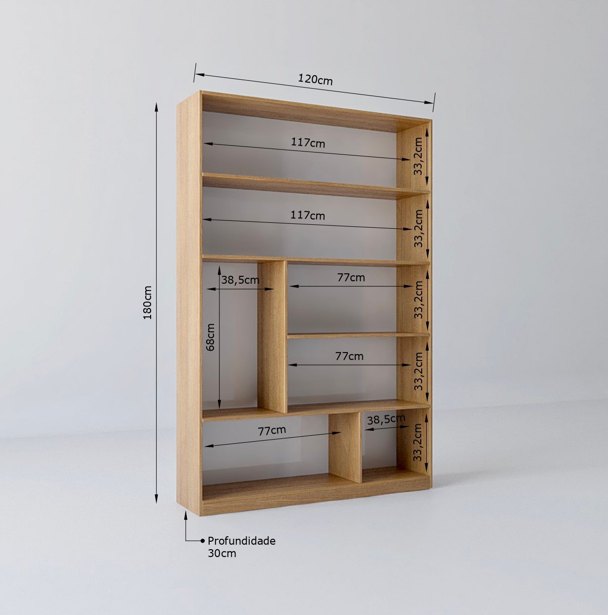 Estante para Livros 180cmx120cm 4 Prateleiras Seattle Yescasa - 5