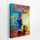 Ver imagem 2 de Menina Guarda Chuva Gato Colorido Quadro Canvas 120x80cm