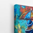 Ver imagem 3 de Menina Guarda Chuva Gato Colorido Quadro Canvas 120x80cm