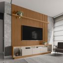 Ver imagem 1 de Rack com Painel Ripado para TV até 75 Polegadas com LED MDF 220CMX250CM Fita Cronos CabeCasa MadeiraOriginals Marrom