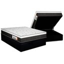 Ver imagem 1 de Cama Box Baú Queen: Colchão Ortopédico Plumatex Falcon Ultra Firme + Base Crc Suede Black (