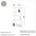 Ver imagem 3 de Estante de Livros 100% MDF 77CMX184CM Branco/Off White