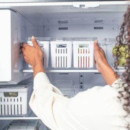 Kit 2 Organizadores de Geladeira 5l Clear Fresh 3 Cestos ou Cozinha Frutas Legumes - 8