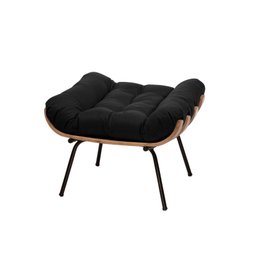 Poltrona Costela com Puff Suede Preto - Zahav Estofados - 4