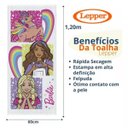 Ver imagem 3 de Toalha Banho Barbie Personagem Felpuda Estampada 60 X 120cm