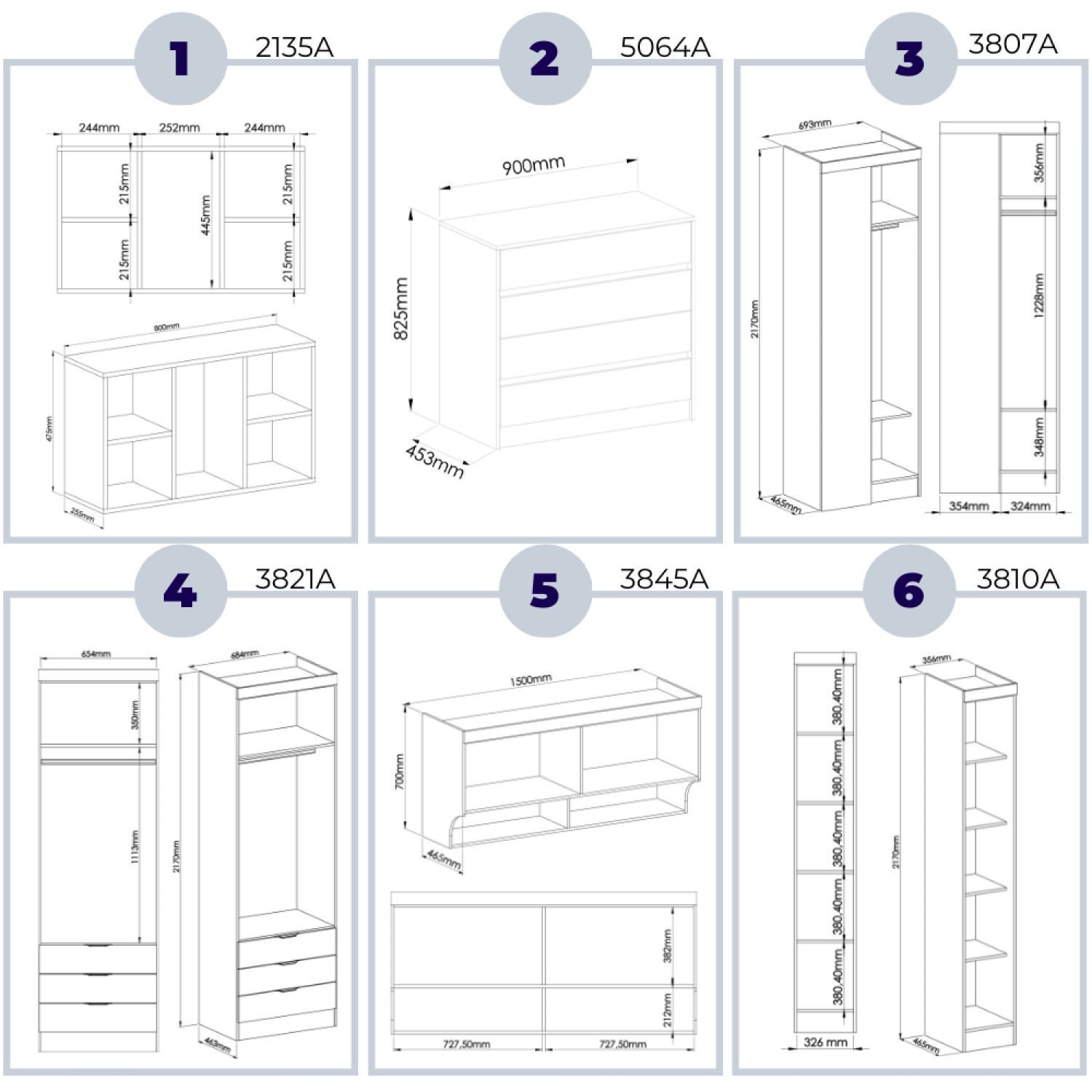 Guarda Roupa Modulado 6 Peças Infinity - 5