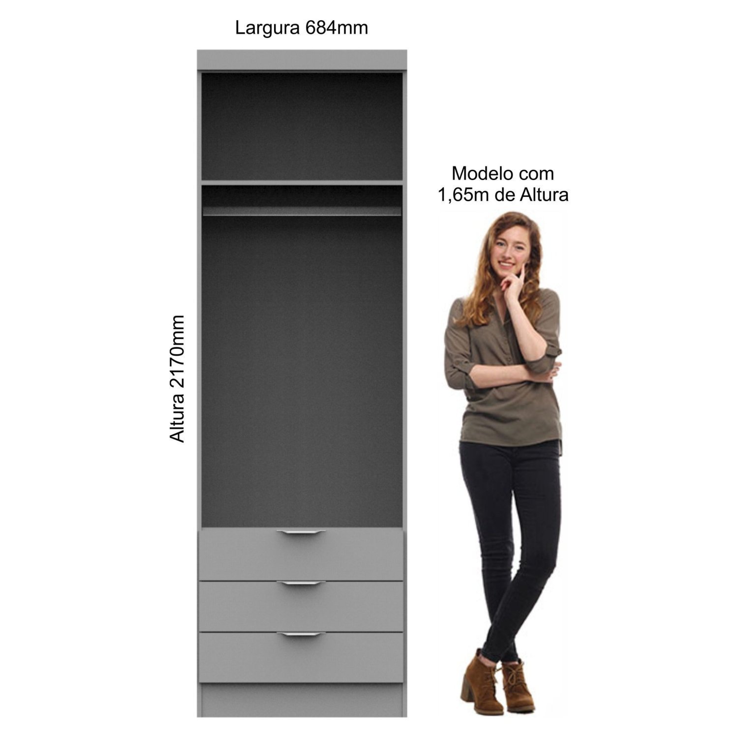 Guarda Roupa Modulado 6 Peças Infinity - 15