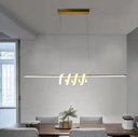 Ver imagem 2 de Pendente Moderno Dourado 100cm Led 50W 3200K Bivolt PARIS LUZ