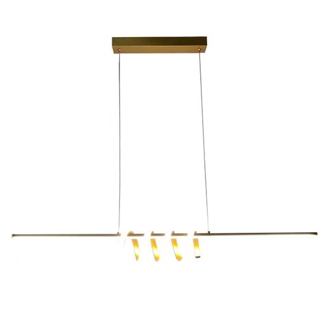Pendente Moderno Dourado 100cm Led 50W 3200K Bivolt PARIS LUZ