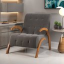 Ver imagem 1 de Poltrona do Papai em Veludo Pés em Mdf Garden