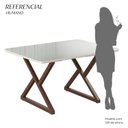 Ver imagem 4 de Mesa para Sala de Jantar Retangular 120x90cm MDF com Vidro Império Branco/Marrom/Off White