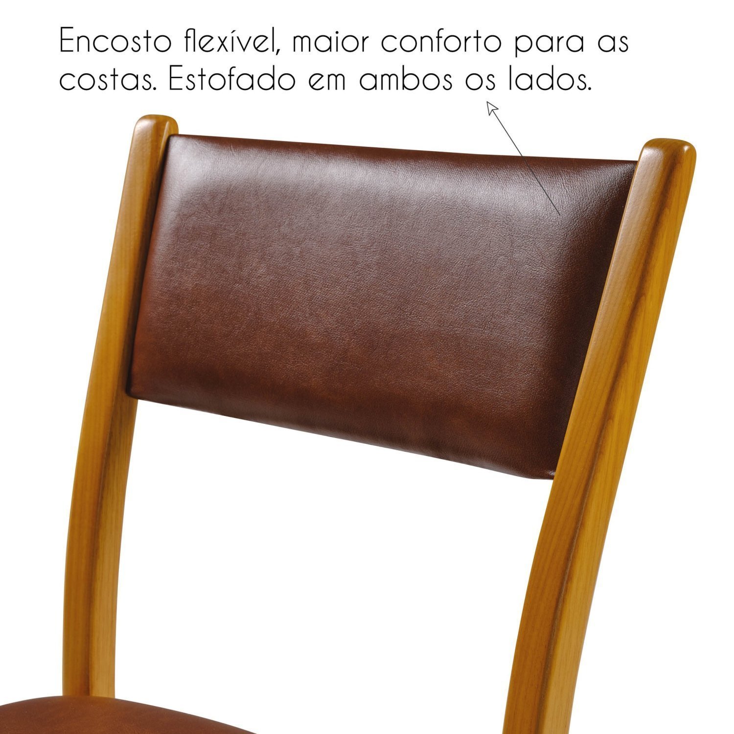 Kit 2 Cadeiras Madeira Maciça Encosto e Assento Estofado Chade - 11