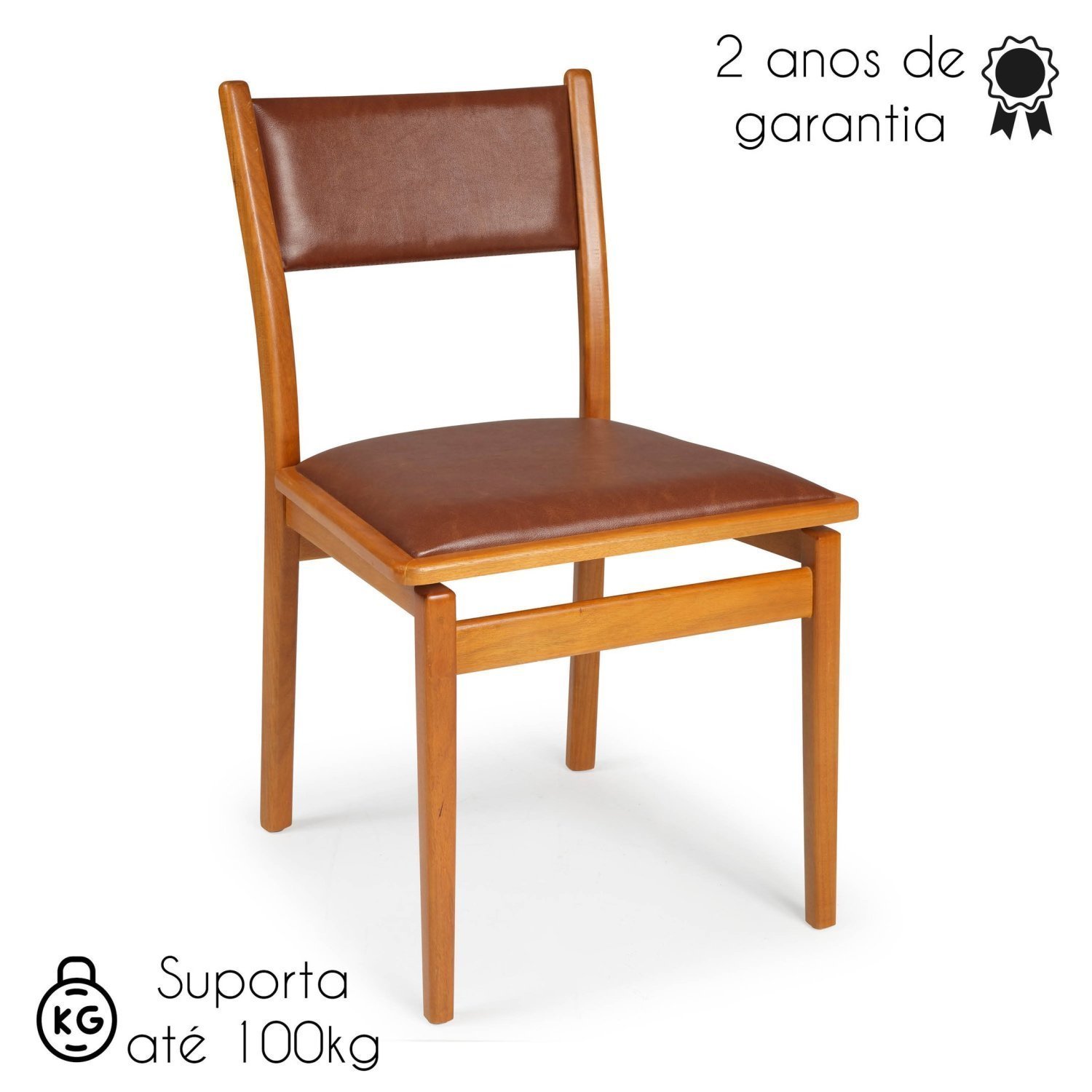 Kit 2 Cadeiras Madeira Maciça Encosto e Assento Estofado Chade - 13