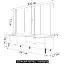 Ver imagem 4 de Painel para Tv 75 Pol e Rack Bancada 241cm Celi D04 Off White - Mpozenato