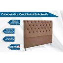 Ver imagem 2 de Cabeceira Cama Box Estofada Casal Casal Embaixatriz Plus Suede Marrom - Simbal