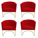 Ver imagem 1 de Kit 04 Poltronas Paola Sued Vermelho - D'Classe Decor