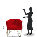 Ver imagem 5 de Kit 04 Poltronas Paola Sued Vermelho - D'Classe Decor