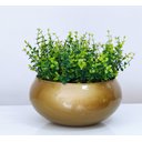 Ver imagem 4 de Arranjo de Folhagem Verde Artificial no Vaso Dourado Luxo