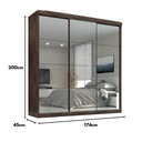 Ver imagem 4 de Guarda Roupa Casal Paris 2gav C/esp Nas 3pts Corre Chocolate/off White