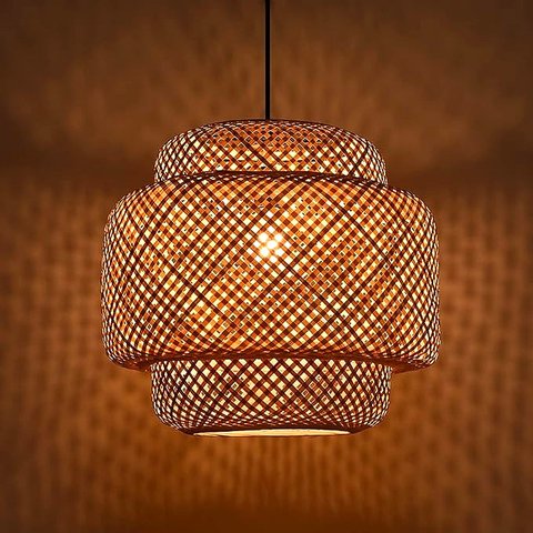 Pendente Luminária Lustre Tropea em Bambu Ø40X40CM Cabo 1,5m