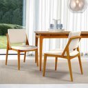 Ver imagem 2 de Kit 4 Cadeiras Madeira Maciça Encosto e Assento Estofado Uganda